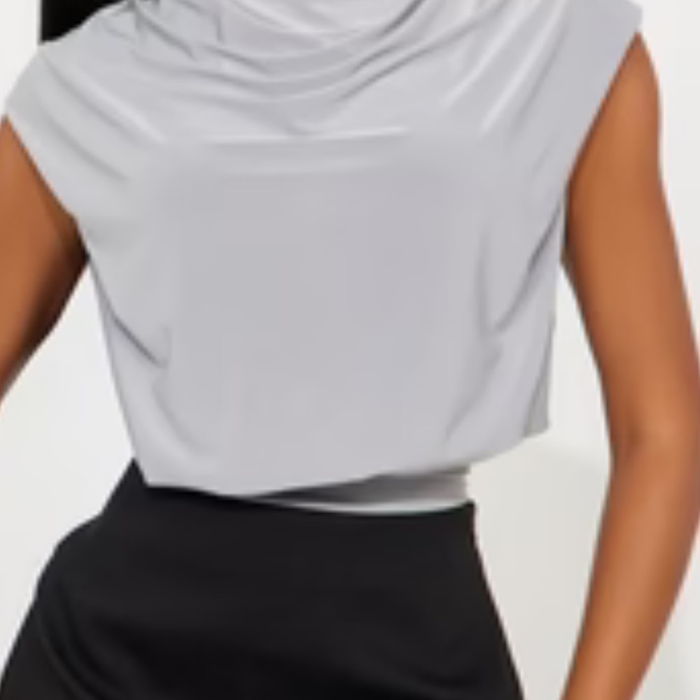 Fashion Nova Light Gray Women's Blouse